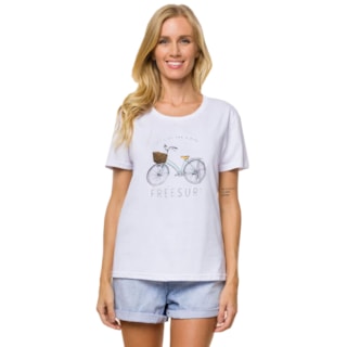 Camiseta Feminina Freesurf Bike Branca